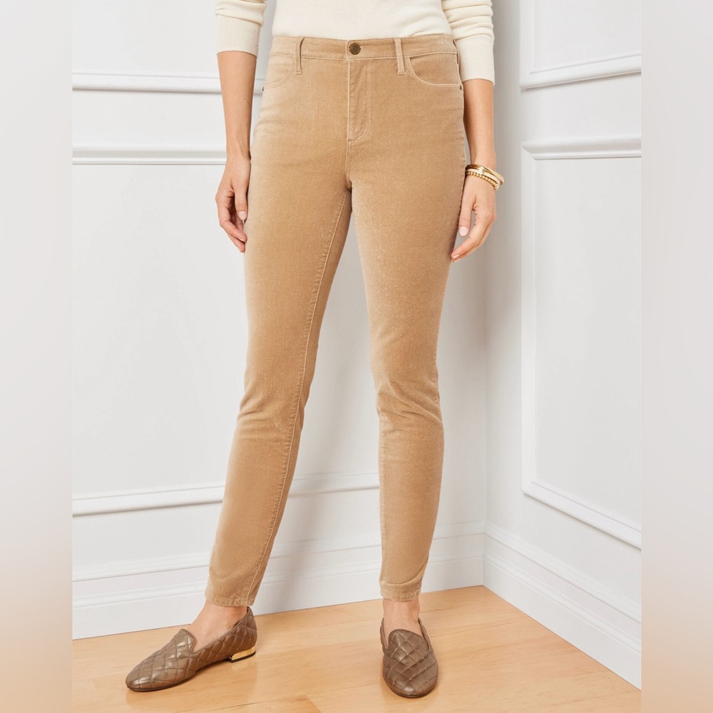 Talbots Stretch Corduroy Skinny Pants Women’s Size 18 Classic Camel Beige Preppy
